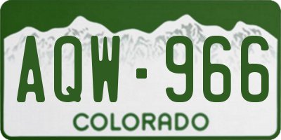 CO license plate AQW966