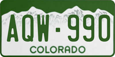 CO license plate AQW990