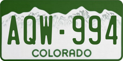CO license plate AQW994