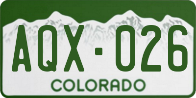 CO license plate AQX026