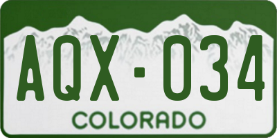 CO license plate AQX034