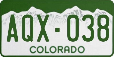 CO license plate AQX038