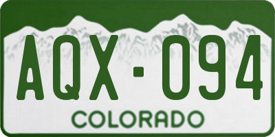 CO license plate AQX094