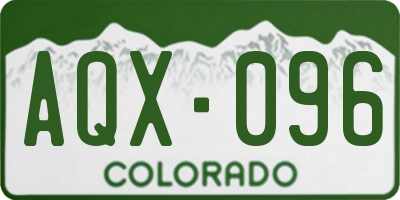 CO license plate AQX096