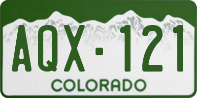 CO license plate AQX121