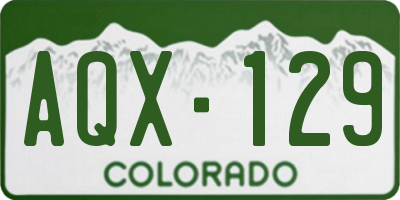 CO license plate AQX129