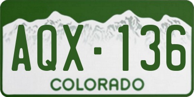 CO license plate AQX136