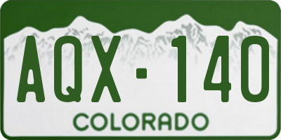 CO license plate AQX140