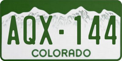 CO license plate AQX144
