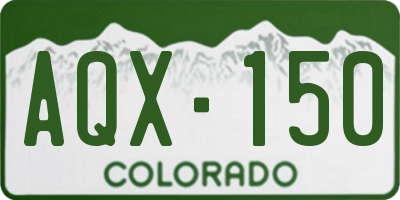 CO license plate AQX150