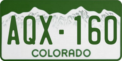 CO license plate AQX160