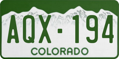 CO license plate AQX194