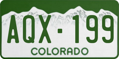 CO license plate AQX199