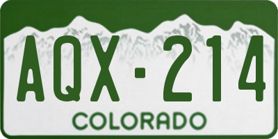 CO license plate AQX214