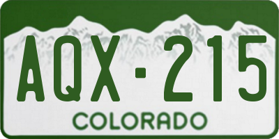 CO license plate AQX215