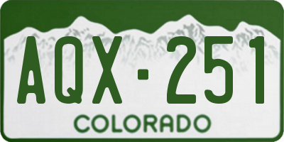 CO license plate AQX251