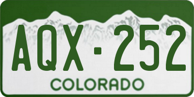 CO license plate AQX252