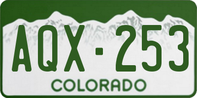 CO license plate AQX253