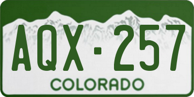 CO license plate AQX257