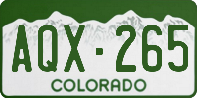 CO license plate AQX265