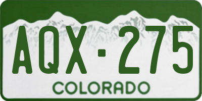 CO license plate AQX275