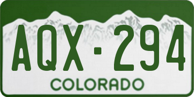 CO license plate AQX294