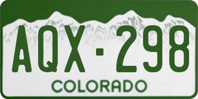 CO license plate AQX298