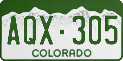 CO license plate AQX305