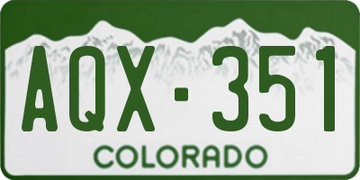 CO license plate AQX351