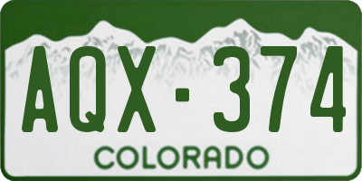 CO license plate AQX374