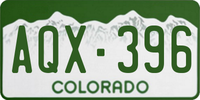 CO license plate AQX396