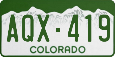 CO license plate AQX419