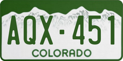 CO license plate AQX451