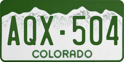 CO license plate AQX504