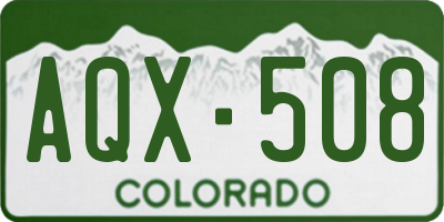 CO license plate AQX508