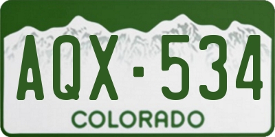 CO license plate AQX534