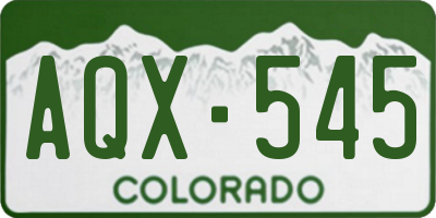 CO license plate AQX545