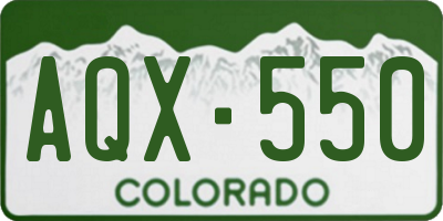 CO license plate AQX550