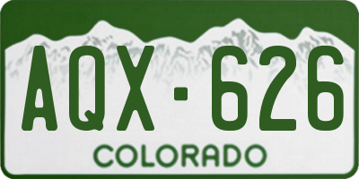 CO license plate AQX626
