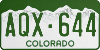 CO license plate AQX644
