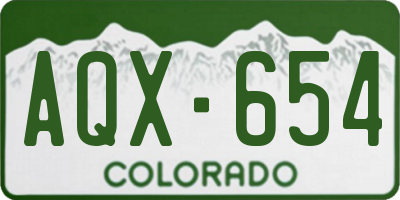 CO license plate AQX654