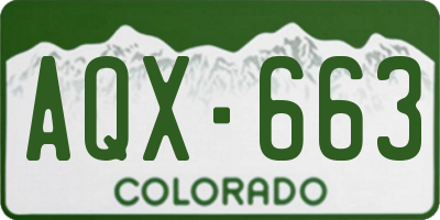 CO license plate AQX663