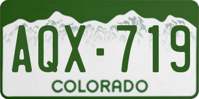 CO license plate AQX719