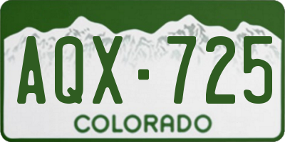 CO license plate AQX725