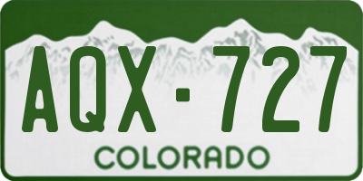 CO license plate AQX727