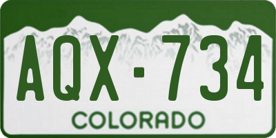 CO license plate AQX734