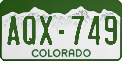 CO license plate AQX749