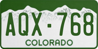 CO license plate AQX768