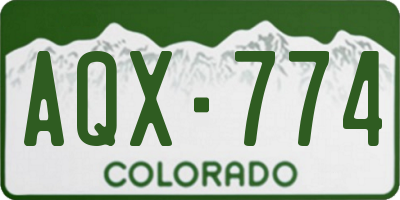 CO license plate AQX774