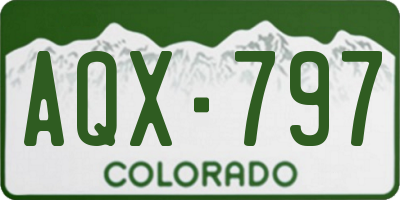 CO license plate AQX797